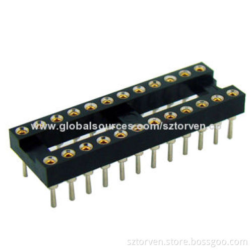 IC socket connector, 2.54mm, straight dip type, dual-in-line, spacing 0.3"